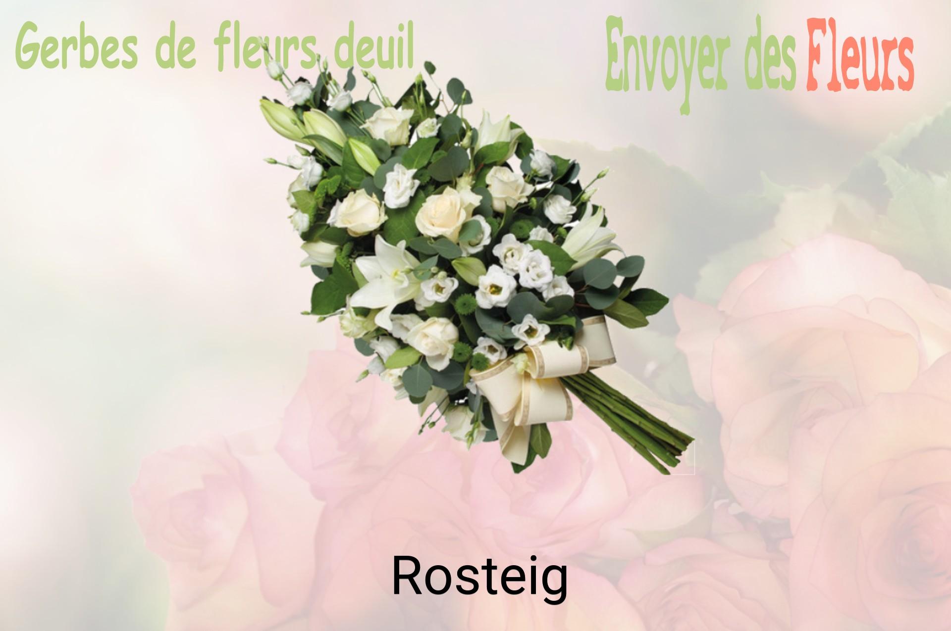 Gerbe de fleurs de deuil livrée à Rosteig